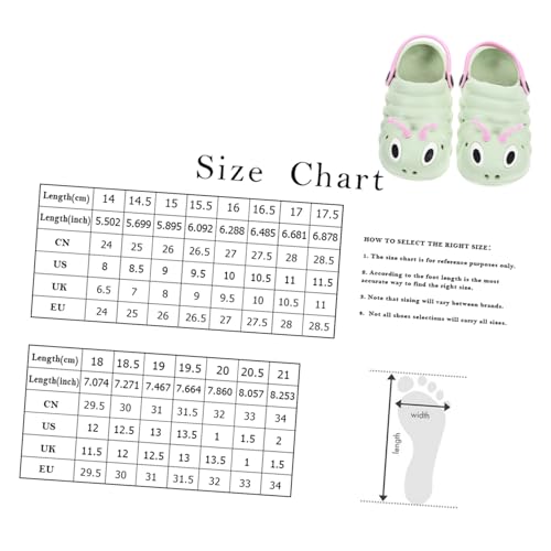 NOLITOY Sommer Sandalen Grün Innenlänge Rutschfeste Geschlossene Zehen Beach Schuhe Leichte Atmungsaktive Hausschuhe für Jungen und Mädchen für Strand und Alltag von NOLITOY