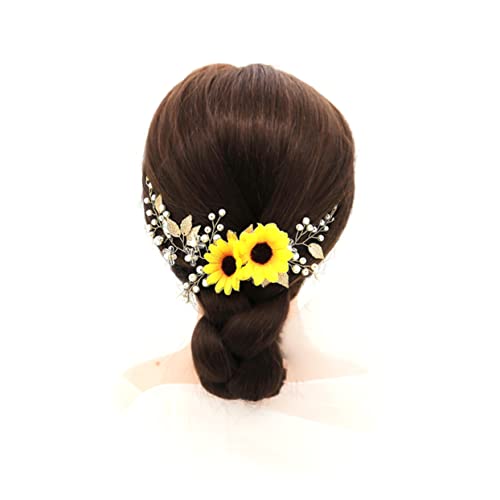 NOLITOY Sonnenblumen Haarschmuck Für Hochzeiten Handgefertigtes Goldfarbenes Haarband Mit Dekorativen Sonnenblumen Für Partys Und Besondere Anlässe Leichte Und Rutschfeste Konstruktion von NOLITOY