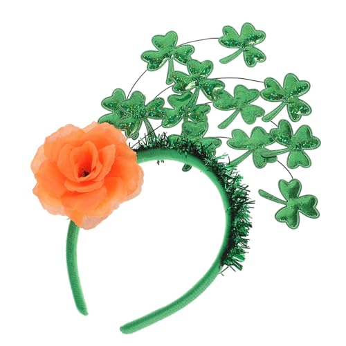 NOLITOY St. Patricks Day Stirnbänder Kleeblatt-Kopfbedeckung Rosen-Kopfschmuck St. Patricks Day Haarband Für Irische Partygeschenke Kostümzubehör von NOLITOY