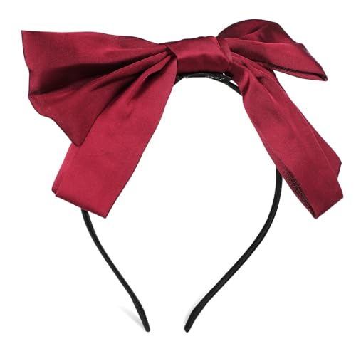 NOLITOY Großes Schleifen-stirnband Für Damen Rotes Haarband Mit Schleife Elegantes Haarschmuck Für Besondere Anlässe Für Cosplay Und Tägliches Styling Einfach Zu Tragen Bezaubernd von NOLITOY