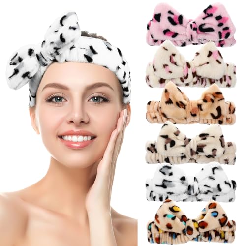 NOLITOY Stirnband-set Mit Leopardenmuster 6-teilig Spa-stirnband Für Damen Für Lockiges Haar von NOLITOY