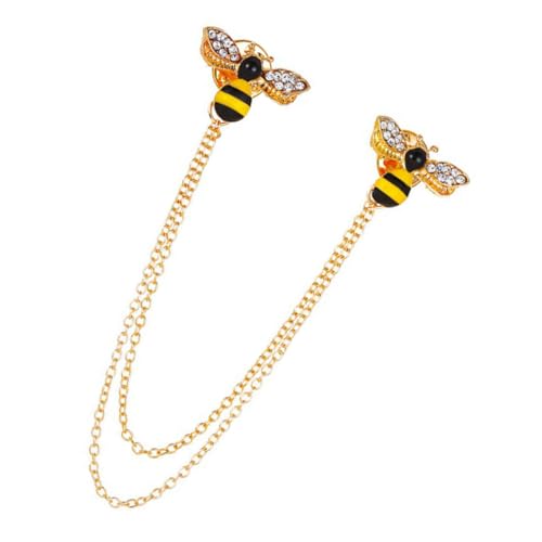 NOLITOY Strass Bienenbrosche mit Perlen Stilvolle Anstecknadel für Damen und Herren Funkelnder Insekten Pin für Anzug Party Abschlussball und Festliche Kleidung von NOLITOY