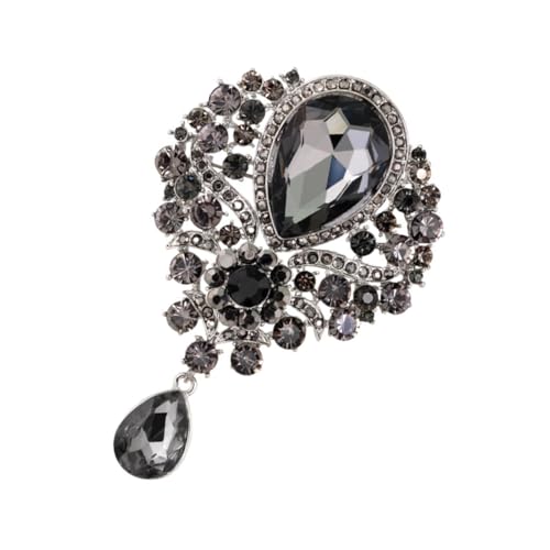NOLITOY Strass Brosche Pin Glitzerndes Glas Anstecknadel für Mantel Kragenclip Damen Schmuck von NOLITOY