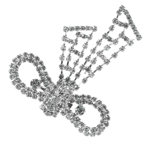 NOLITOY Strass Brosche Schleifenanhänger mit funkelnder Quaste Vielseitiger Schuhclip und Anstecknadel für Hochzeit Abendkleid Tasche Revers Sichere Befestigung Glamouröse Dekoration von NOLITOY