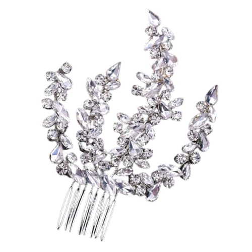 NOLITOY Haarkämme Mit Seitlichen Haarspangen Aus Metall Mit Strasssteinen Dekorative Clips Flexible Zähne Haar-accessoire Für Frauen Und Mädchen Brautparty-styling von NOLITOY