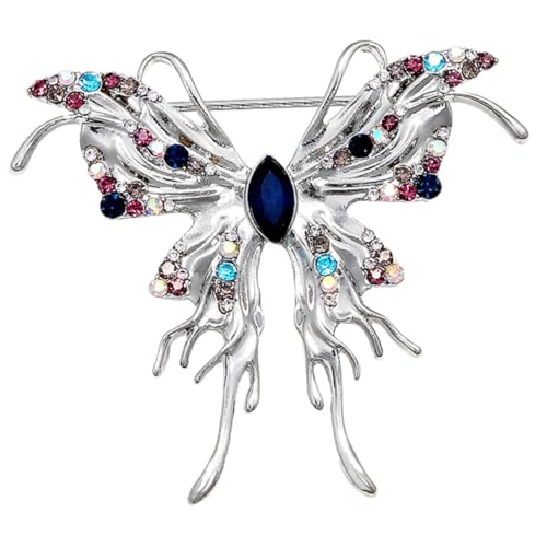 NOLITOY Strass Schmetterling Brosche Damen Anstecker Schmuckstück Eleganter Schal Anstecknadel Modisches Accessoire für Kleidung Taschen Hüte und Vielseitige Dekoration von NOLITOY