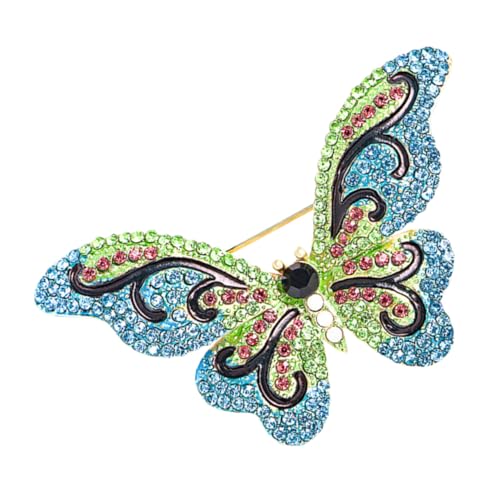 NOLITOY Strass Schmetterling Brosche Damen Tier Broschen Anstecknadel Glänzend Modisch Elegant für Kleidung und Taschen Zubehör von NOLITOY