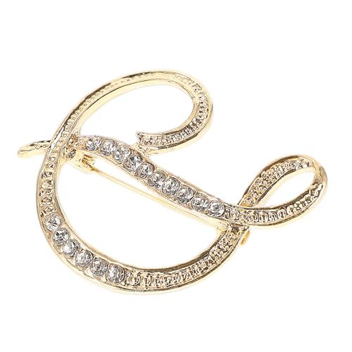 NOLITOY Strassbesetzte Initialen Brosche D Modische Anstecknadel für Damen Vielseitiges Accessoire für Anzug Hemd Freizeitkleidung Eleganter Schmuck für Business Party Hochzeit von NOLITOY