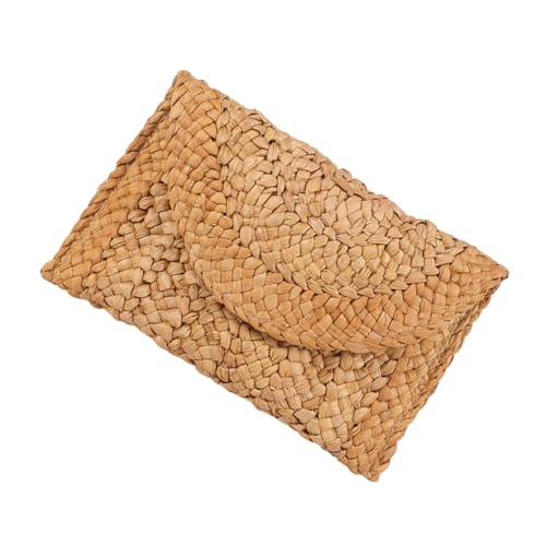 NOLITOY Straw Clutch Handtasche Große Kapazität Leichtgewichtige Strandtasche Damen Handgewebt Praktisch Für Schlüssel Handy Kosmetik von NOLITOY