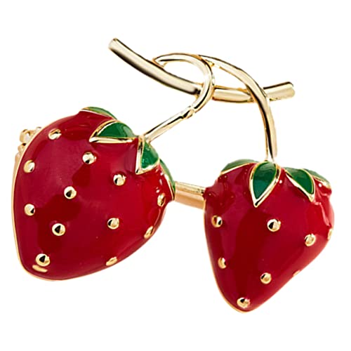 NOLITOY Strawberry Brosche Metall Anstecknadel Damen Kleidung Schmuck Leichtes Revers Abzeichen für Schal Hut Cardigan Dekoration von NOLITOY