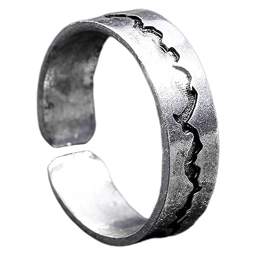 NOLITOY Nachtleuchtender Fingerring Verstellbarer Ring Antikem Silber Kreatives Rissdesign Modischer Schmuck für Frauen Fingerornamente für Besondere Anlässe von NOLITOY