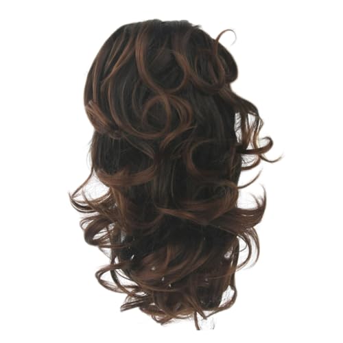 NOLITOY Synthetischer Ponytail Haarteil mit Klammerclip Lockige Extensions Farbe Sicherer Verstellbar für Damen und Mädchen Natürlicher Look Angenehm zu Tragen von NOLITOY