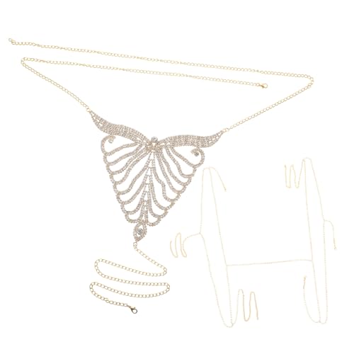 NOLITOY Teiliges Rhinstone Strass Chain Bikini Kette Verstellbar Leichter Glitzer Körperschmuck für Damen Strand Party Festival Auffälliges Accessoire von NOLITOY
