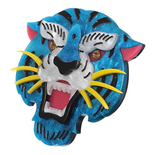 NOLITOY Tiger Brosche Anstecknadel für Damen und Mädchen Cartoon Tiermotiv Tigerform Modische Brosche für Kleidung Rucksack Tasche Fest Haftend und Dekorativ von NOLITOY