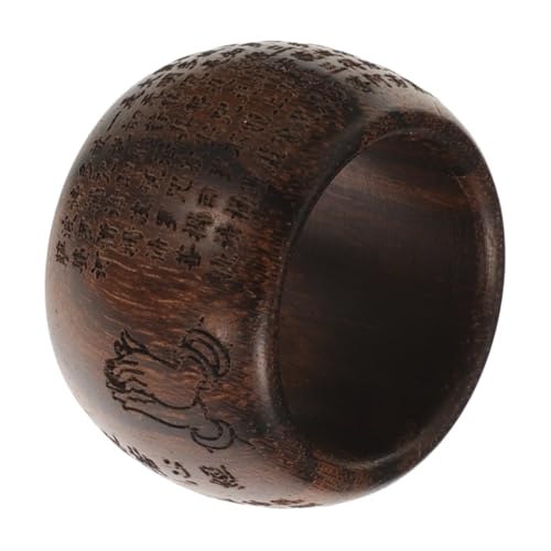 NOLITOY Tigerfleck Holz Fingerring Buddhismus Schmuck für Damen und Herren Verarbeitung Glatte Oberfläche Leichter Modischer Daumenring Passend zu Kleidungsstilen von NOLITOY
