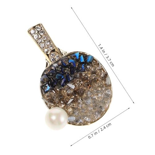 NOLITOY Tischtennis Schläger Brosche Kristallverzierung Einzigartiger Anstecker für Damen und Herren Modisches Accessoire für Cardigan Hut Rucksack und Kleidung Perfektes von NOLITOY