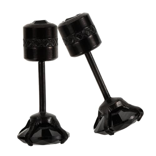 NOLITOY Titanstahl Herren Ohrstecker Schwarz mit Zirkonia Leichte Punk Ohrhänger Kleine Ohrstecker für Alltag Party und Formelle Anlässe von NOLITOY