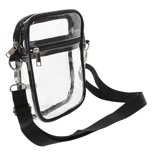 NOLITOY Transparente PVC Crossbody Bag Damen mit Reißverschluss Verstellbarer Umhängegurt Große Kosmetiktasche Handytasche Wasserfest Geeignet für Sportveranstaltungen Festivals Konzert von NOLITOY