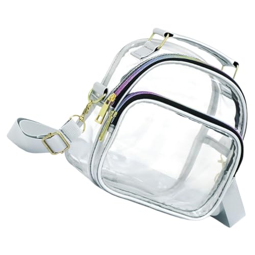 NOLITOY Transparente PVC Umhängetasche Damen Verstellbarer Schultergurt Leichte Crossbody Bag mit Fronttasche für Party Shopping Reisen Alltag von NOLITOY
