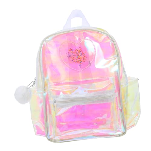 NOLITOY Transparenter Rucksack Mit Herzmuster Kleiner Durchsichtiger Rucksack Für Damen Aus Klarem Material Für Konzert Und Alltag Mit Ausreichend Stauraum Für Bücher Federmäppchen Und and von NOLITOY