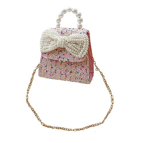 NOLITOY Perlen Umhängetasche Für Kinder Kleine Schultertasche Mit Schleife Modische Geldbörse Für Mädchen Tasche Für Strand Und Freizeit Tragbar Und Stilvoll von NOLITOY