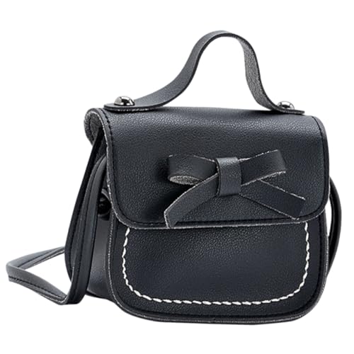 NOLITOY Umhängetasche mit Schleifenmotiv Modische Mini Crossbody Tasche für Mädchen Leicht Große Kapazität für Partys Geburtstage Alltag Bequeme Schulterriemen Schwarzes Design von NOLITOY