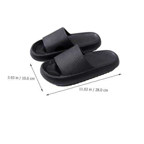 NOLITOY Unisex Massage badeschlappen mit Dicker Rutschfester Sohle Atmungsaktiv Langlebig für Drinnen und Draußen Bequeme Freizeit hausschuhe in Schwarz von NOLITOY