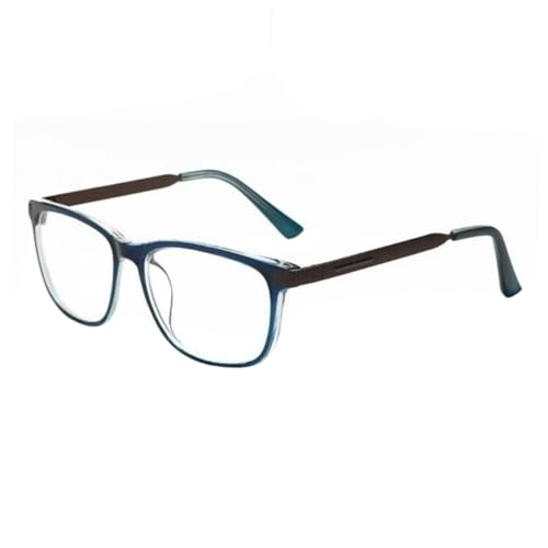 NOLITOY Unisex Vintage Metallbrillenfassung Retro Eckig Klare Gläser Leichter Rahmen Breit Sitzend Komfortabel Rutsch Design von NOLITOY