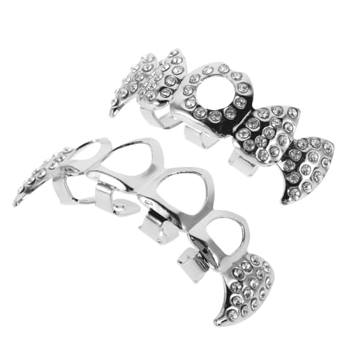 NOLITOY Vampirische Silberzahn Cosplay Fangs für Hip Hop und Halloween Feiern Leicht und Atmungsaktiv Anpassbare Langlebig und von NOLITOY