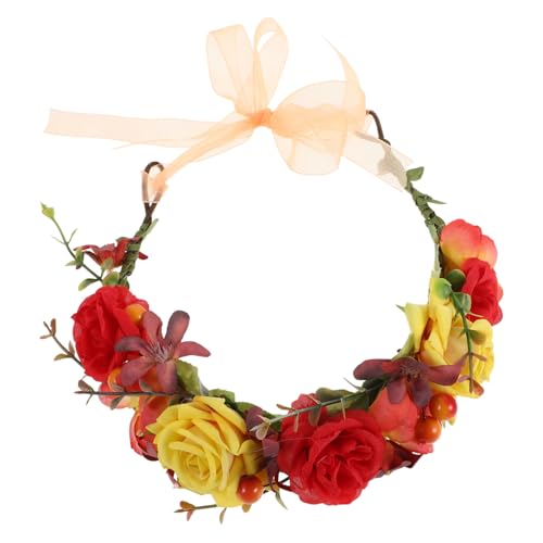 NOLITOY Velours Rosen Haarschmuck Herbstkranz Leichtes Party Haarband für Braut Kopfschmuck Modischer Blumenschmuck für Fotoshootings Geeignet für Mädchen Hochzeiten und Karneval von NOLITOY
