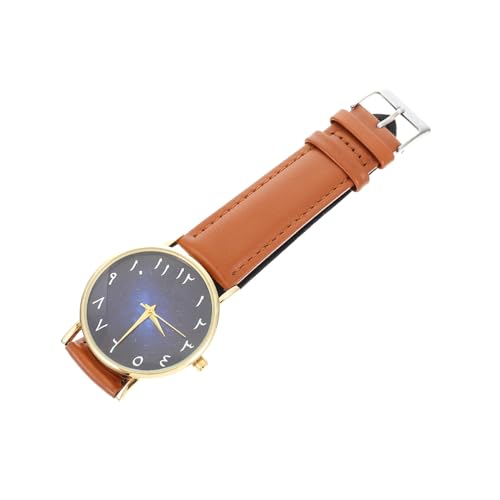 NOLITOY Verstellbare Damenuhr mit Tiefblauem Sternenhimmel Elegantes Armband aus Kunstleder Langlebiges Legierungsgehäuse Stilvolle Analogarmbanduhr für Alltag und Freizeit von NOLITOY