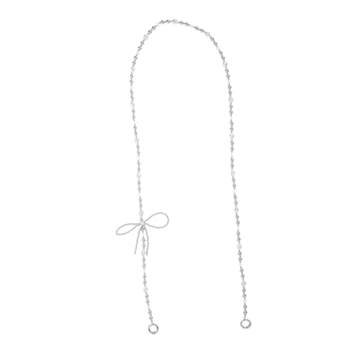 NOLITOY Verstellbare Perlen taschenkette mit Robustem Metallverschluss Eleganter Schultergurt Ersatzriemen für Handtaschen Vielseitig Kompatibel und Einfach zu Montieren Silberfarbener von NOLITOY