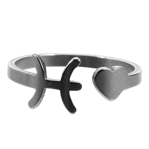 NOLITOY Verstellbarer Damen Ring Fischmotiv Edelstahl Dekorativer Offener Fingerschmuck Modisch Alltag Festival Schmuck von NOLITOY