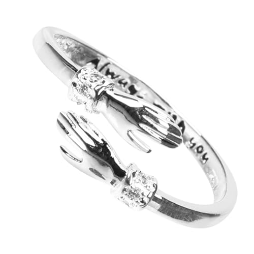 NOLITOY Verstellbarer Hug Ring Damen Schmuck Leichter Legierungsring Offener Umarmungsring Einzigartiges Design Perfektes für Geburtstag Hochzeit Valentinstag von NOLITOY