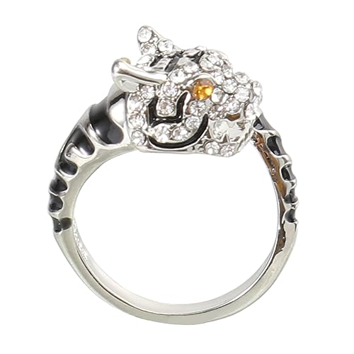 NOLITOY Verstellbarer Tierkreiszeichen Ring Tiger Offener Kupferring Unisex Schmuck für Damen Herren Geburtstag von NOLITOY