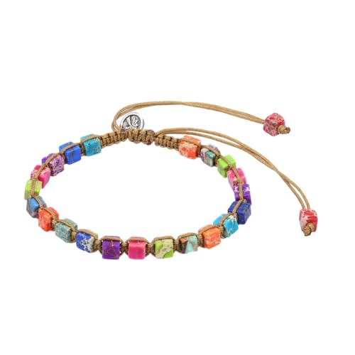 NOLITOY Verstellbares Chakra Armband aus Bunten Kristallsteinen Natürliche Edelstein Handkette für Damen und Herren Modischer Yoga Schmuck zur Energiebalance und NOLITOY Verstellbares Chakra Armband aus Bunten Kristallsteinen Natürliche Edelstein Handkette für Damen und Herren Modischer Yoga Schmuck zur Energiebalance und von NOLITOY