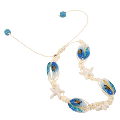 NOLITOY Verstellbares Handgewebtes Armband mit Schildkröten Design Vielseitig als Armband oder Fußkettchen Tragbar Verstellbares Boho Strand Schmuckstück für Damen und Herren von NOLITOY