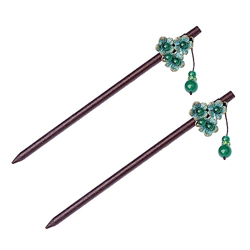 NOLITOY 2stücke Vintage Haarnadeln Mit Blumenperlen Retro Haarstäbchen Für Damen Klassische Haarschmuck Für Hochzeiten Partys Und Cosplay Für Elegante Frisuren von NOLITOY