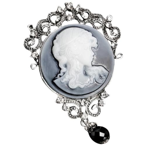 NOLITOY Vintage Damen Brosche mit Viktorianischem Schönheitsportrait Retro Schmuck für Kleidung Taschen Schals und Mäntel Stilvolle Anstecknadel für Frauen Modisches Accessoire von NOLITOY