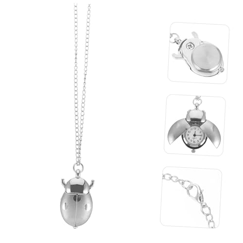 NOLITOY Vintage Dekorative Taschenuhr in Käferform aus Robustem Zinklegierung mit Kette Kreative Antike Uhr für Damen und Herren Langlebig und Präzise Zeitmessung Stilvolles Accessoire von NOLITOY
