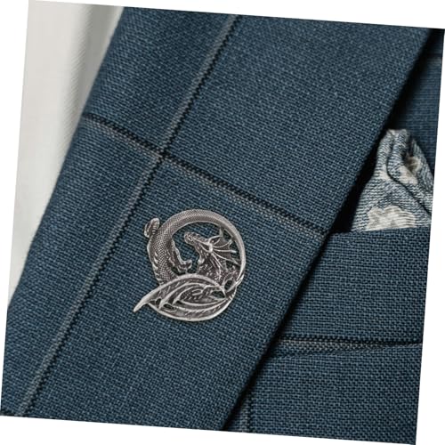 NOLITOY Vintage Gothic Drachen Brosche Pin Leichter Legierungs Anstecker mit Flammen Design Widerstandsfähiger Herren Schmuck für Pullover Jacken und Mäntel Maskulines Accessoire von NOLITOY