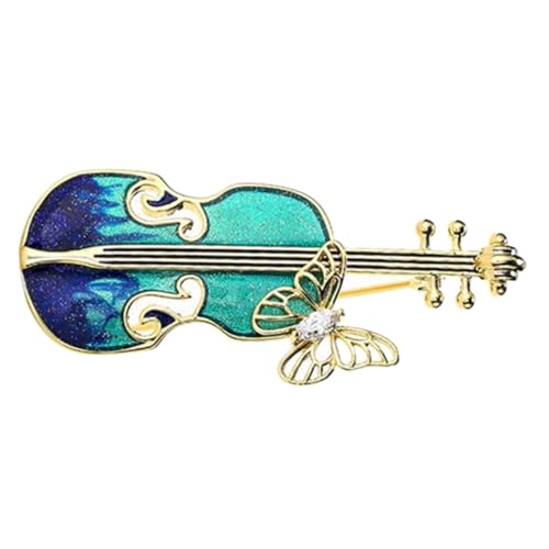 NOLITOY Vintage Kleine Violinbrosche Metall Anstecknadel für Kleidung Schal Hut Stabile Befestigung Modisches Accessoire für Damen mit Musikliebhaber Design von NOLITOY