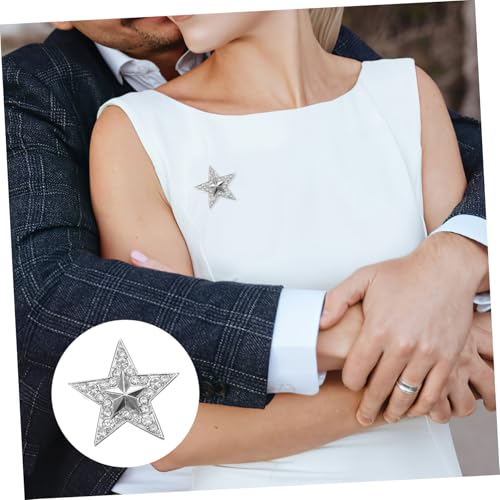 NOLITOY Vintage Legierungsbrosche Sternform mit Strasssteinen Modische Retro Anstecknadel für Anzug Kleid Jacke Vielseitiges Damen Schmuckaccessoire von NOLITOY