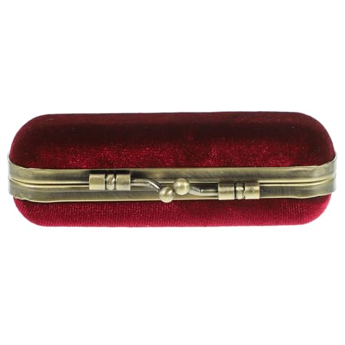 NOLITOY Vintage Lippenstiftetui mit Spiegel Kompakter Lippenstifthalter aus Flanellbezogenem Material Tragbare Lippenstiftbox für Damen Leicht und Elegant für Reisen Camping und Partys von NOLITOY