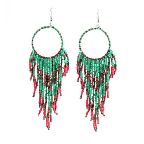 NOLITOY Vintage Ohrhänger Damen Boho Stil Lange Quasten Ohrringe Ethnisch Leicht Alloy Ohrschmuck Blau Rot NOLITOY Vintage Ohrhänger Damen Boho Stil Lange Quasten Ohrringe Ethnisch Leicht Alloy Ohrschmuck Blau Rot von NOLITOY