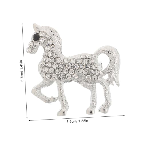 NOLITOY Vintage Pferde Brosche mit Funkelnden Strasssteinen Robuste Legierung Dekorativer Tier Anstecker für Damen und Herren Modisches Schmuck Accessoire für Pullover und Kleidung von NOLITOY