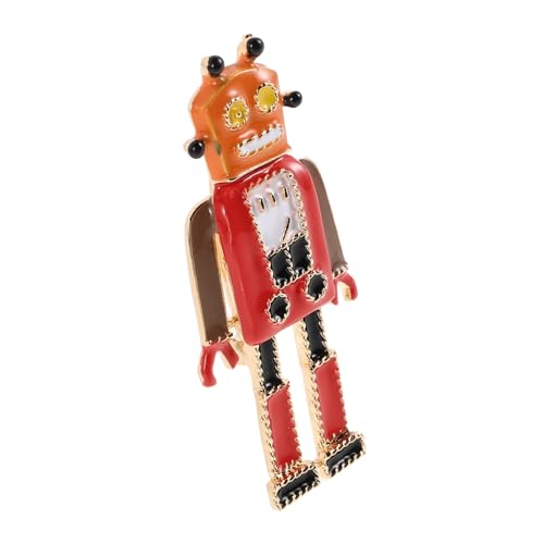 NOLITOY Vintage Roboter Brosche aus Langlebiger Legierung Retro Anstecknadel für Herrenjacken Anzüge und Rucksäcke Stilvolle Dekorative Metallbrosche im Retro stil Vielseitiges Accessoire von NOLITOY