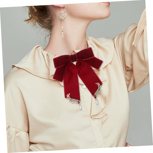 NOLITOY Vintage Stil Unisex Brosche Schal Anstecknadel Zinklegierung Retro Flügel Schleifenbrosche für Herren Hemdkragen Damen Kleider Party Accessoire in Weinrot von NOLITOY