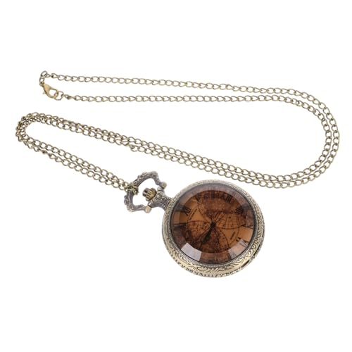 NOLITOY Vintage Taschenuhr mit Flipcover und Kette Antike Quarzuhr für Damen und Herren Leichtes Retro Design Kompakt Vielseitige Retro Halskette Dekorative Uhr für Altersgruppen von NOLITOY