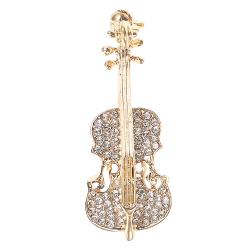 NOLITOY Violine Brosche aus Legierung mit Lebendigem Emaille Design Modischer Anstecker für Kleidung Hemd und Jacke Stilvolles Schmuckaccessoire für Damen und Herren Goldfarben von NOLITOY